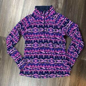 Columbia Sweater Womens Medium Geometric 1/4 Zip Long Sleeve Pullover